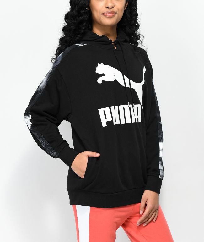 women's puma classics t7 logo hoodie