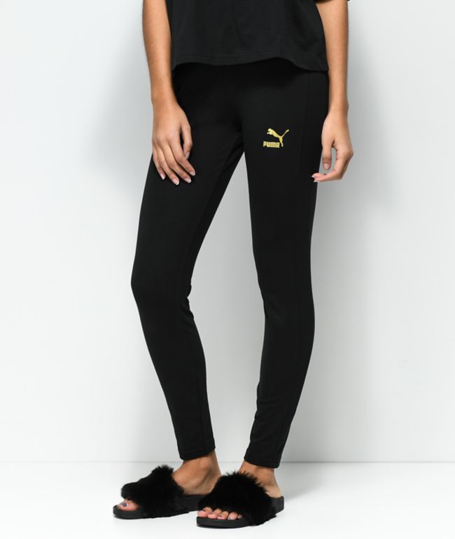 Black and gold puma tights Clearance