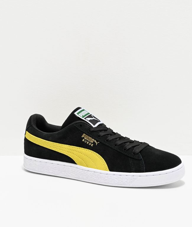 PUMA Suede Classic Black \u0026 Yellow Shoes 