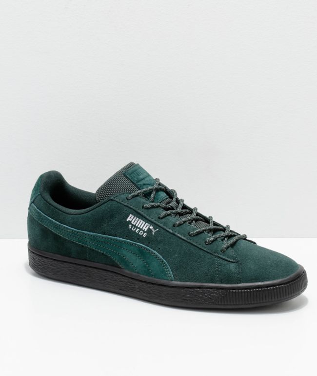 PUMA Suede Classic Green \u0026 Black Weatherproof Shoes | Zumiez