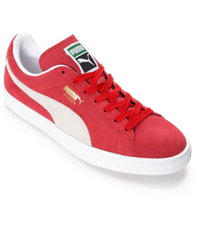 puma suede red shoes