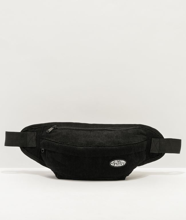 Petals and Peacocks Cord Black Sling Bag