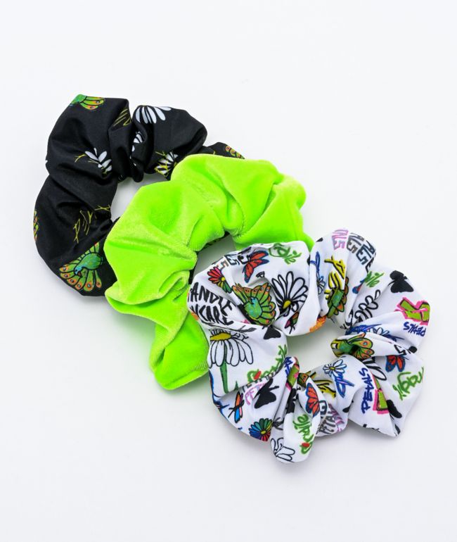 Petals and Peacocks Drawing Board 3 Pack Scrunchies