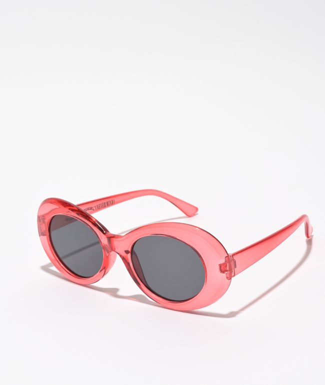 Petals and Peacocks Nevermind Clear Red Sunglasses