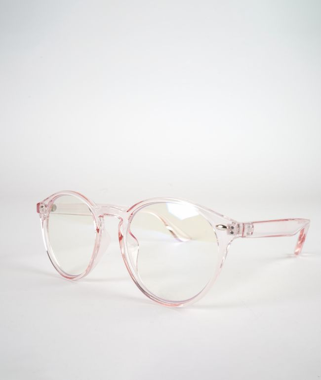 Pink Round Blue Light Glasses