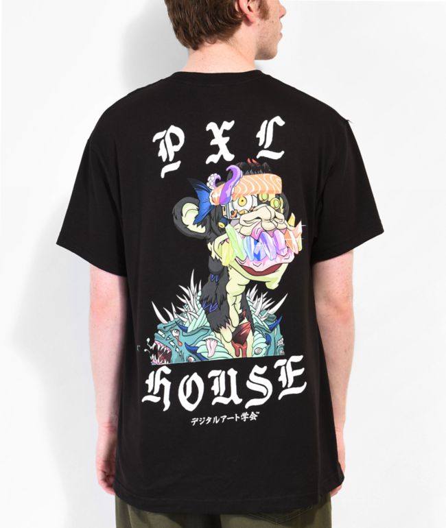 Pixel House Sushi Mutant camiseta negra
