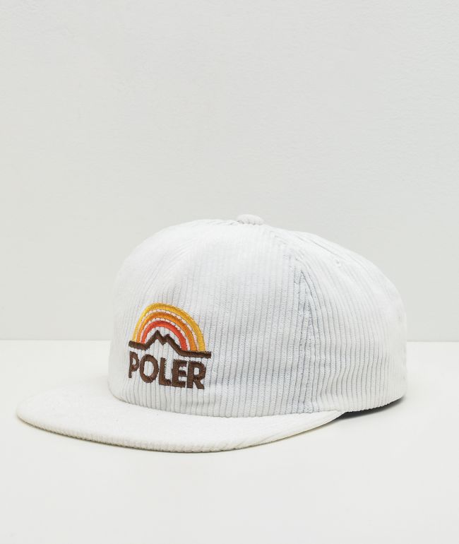 Poler Mountain Rainbow White Corduroy Strapback Hat