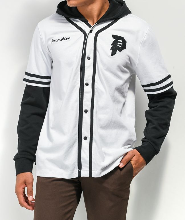 primitive 2fer black baseball hoodie