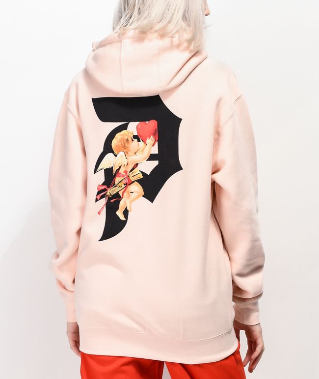 large pink hoodie