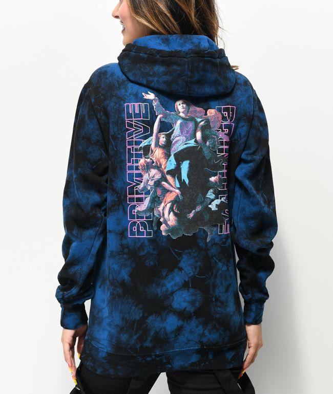 blue and black tie dye sweatshirt