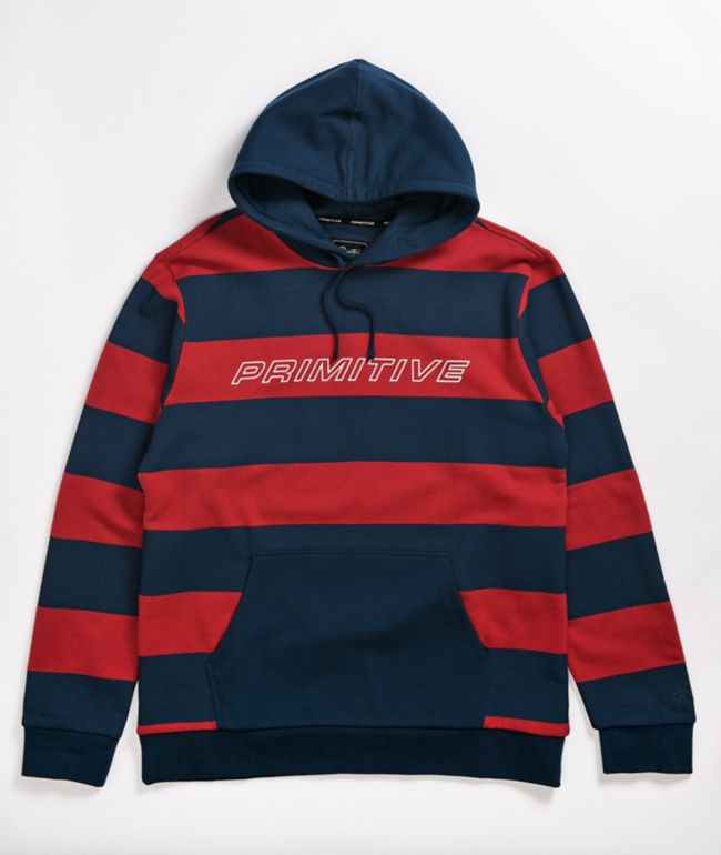 navy and white striped hoodie