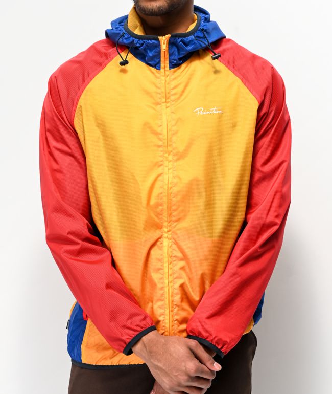 red blue and yellow jacket