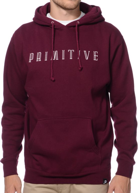 burgundy primitive hoodie