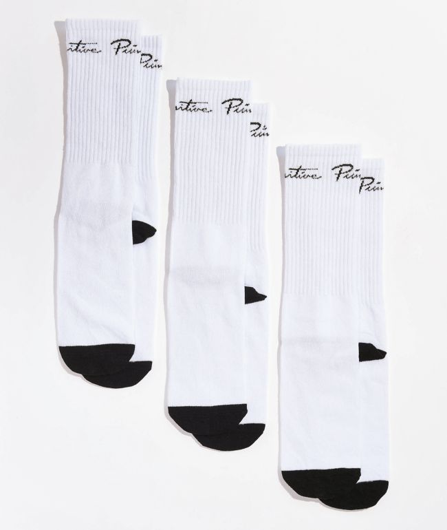 Primitive Nuevo paquete de 3 calcetines blancos