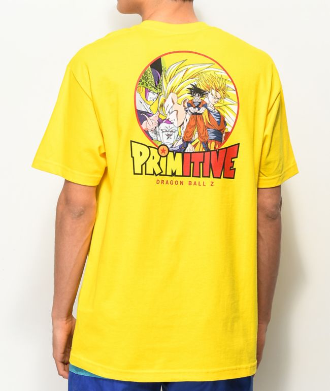 Primitive Dragon Ball Z Circle camiseta amarilla