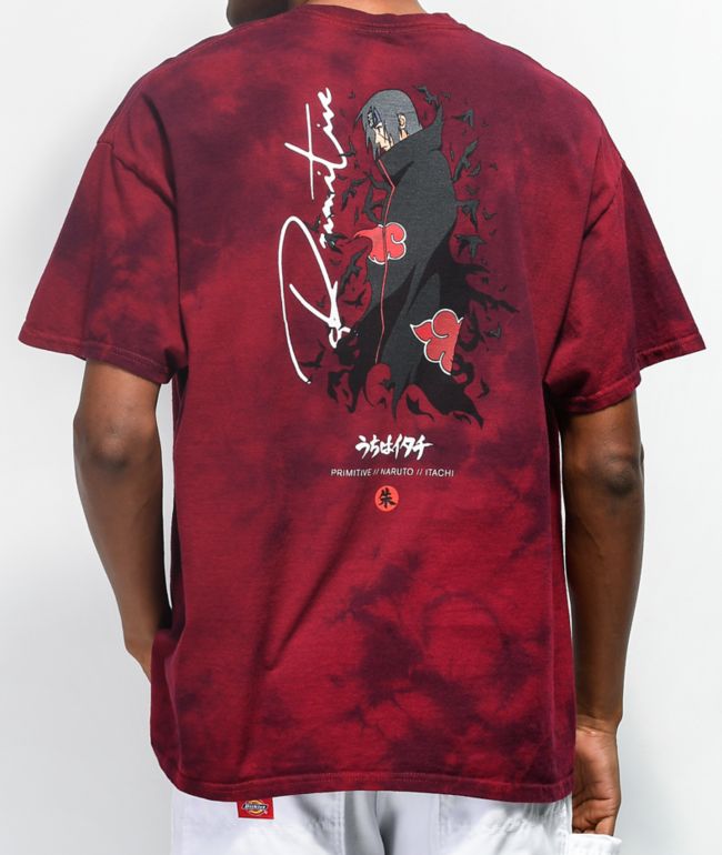Primitive x Naruto Crows Washed Burgundy T-Shirt