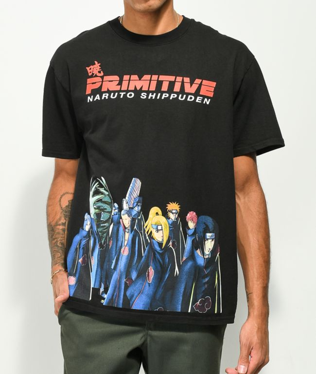 Primitive x Naruto Shippuden Criminal Clan Black T-Shirt