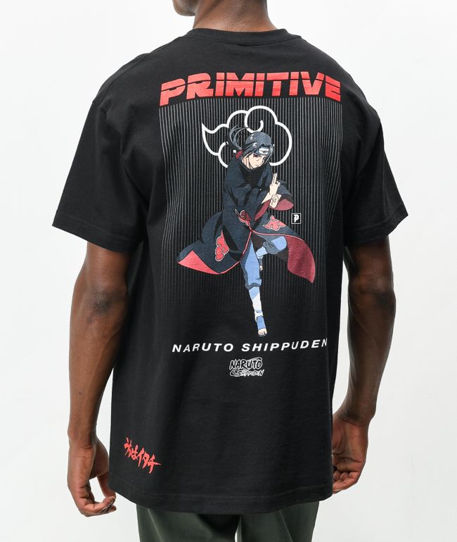 Primitive x Naruto Shippuden Itachi Uchiha Camiseta negra
