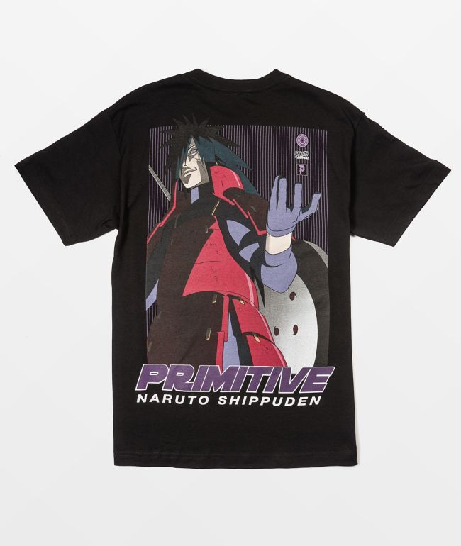 Primitive x Naruto Shippuden Madara Uchiha Black T-Shirt