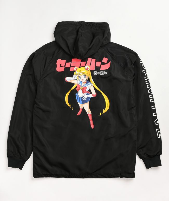 condón exposición Cristo Primitive x Sailor Moon Serena chaqueta cortavientos con capucha negra