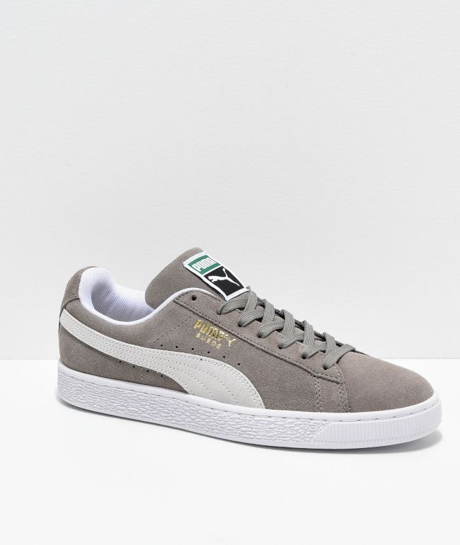 Puma Suede Classic+ Steeple zapatos en gris y blanco | Zumiez