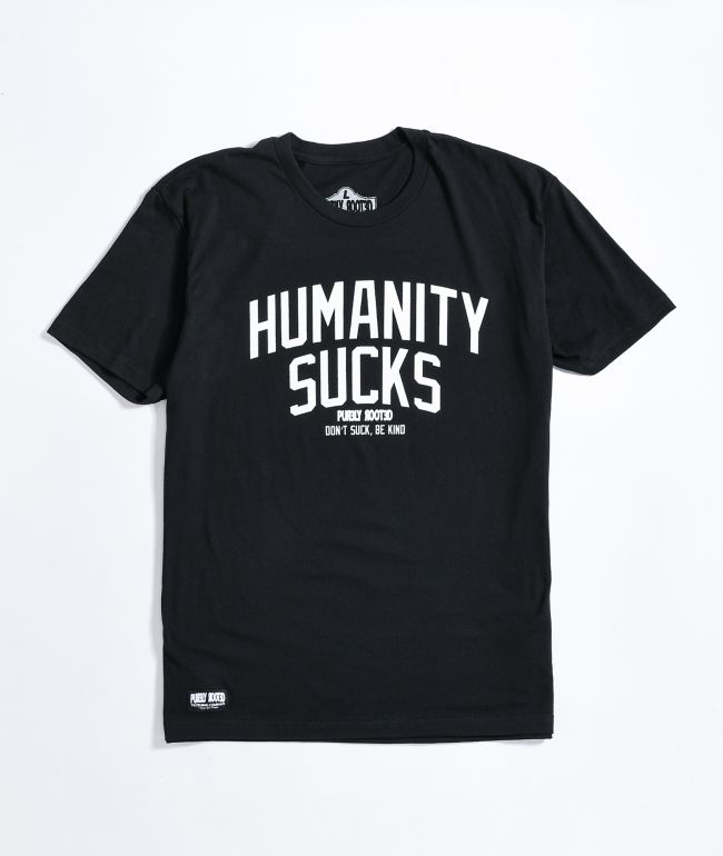 Pur3ly Root3d Humanity camiseta negra