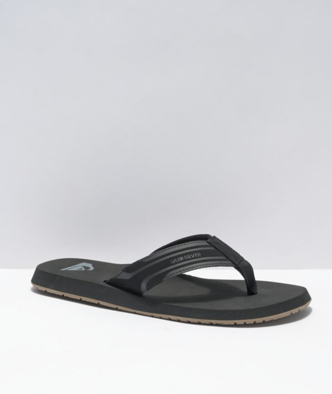 Quiksilver Monkey Wrench Black, Black & Brown Sandals