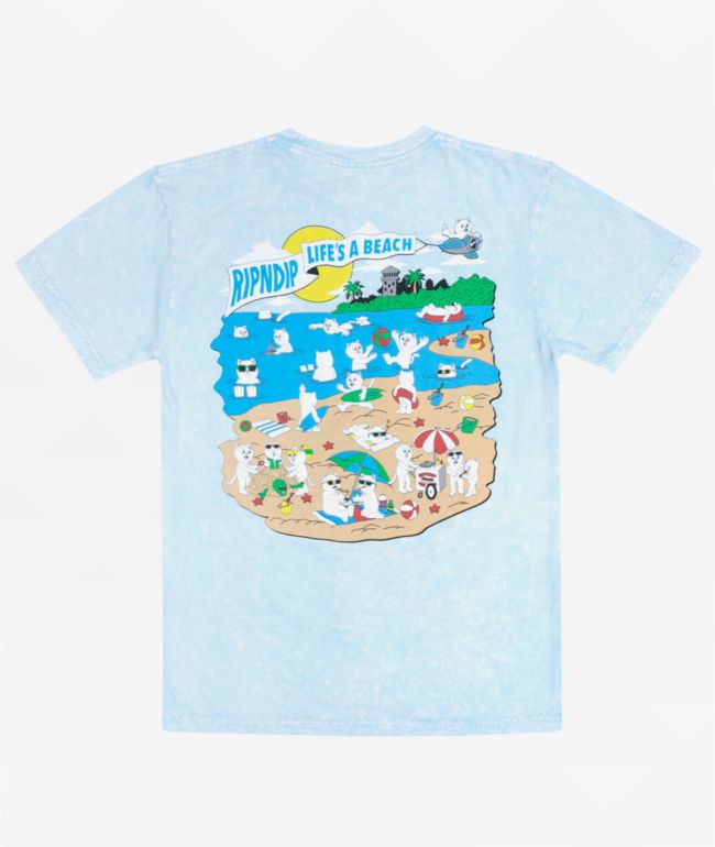 RIPNDIP Lifes A Beach Washed Blue T-Shirt