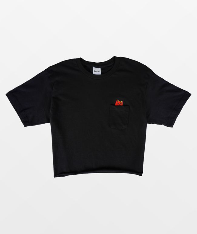 RIPNDIP Lord Devil Black Crop Pocket T-Shirt