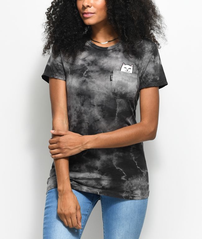 RIPNDIP Lord Nermal Black Smoke Tie Dye Pocket T-Shirt
