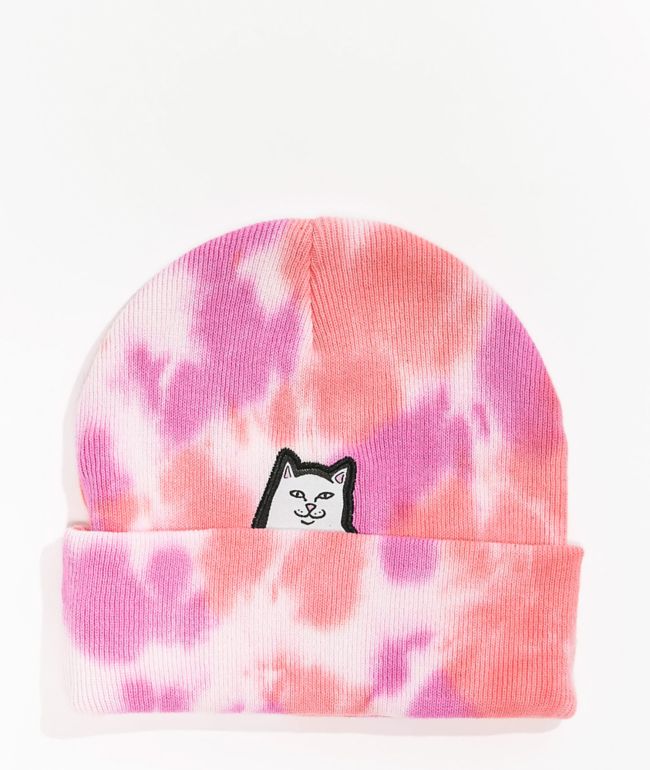 RIPNDIP Lord Nermal Pink Tie Dye Beanie