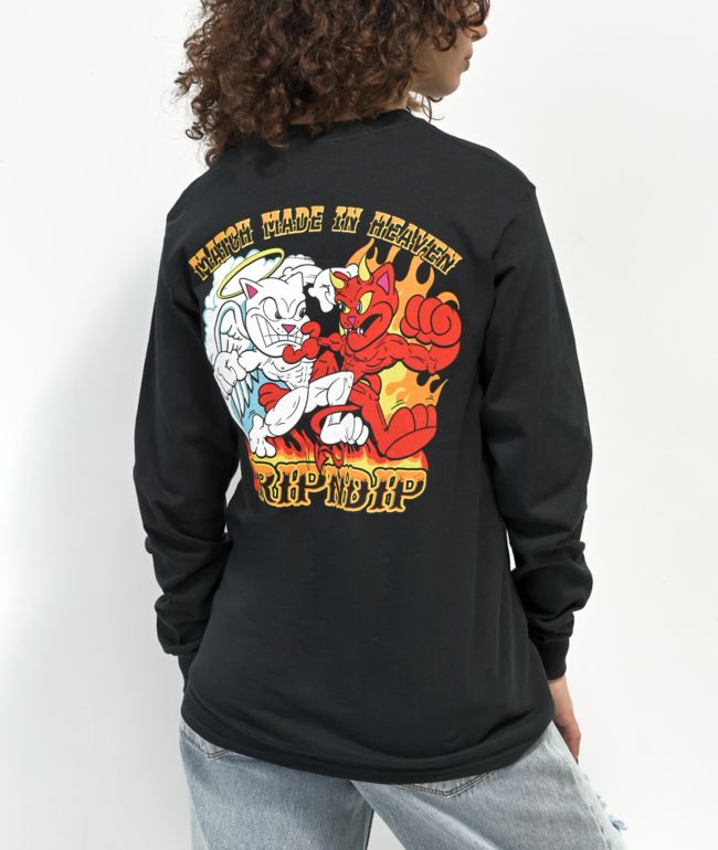 RIPNDIP Match Made In Heaven camiseta negra de manga larga