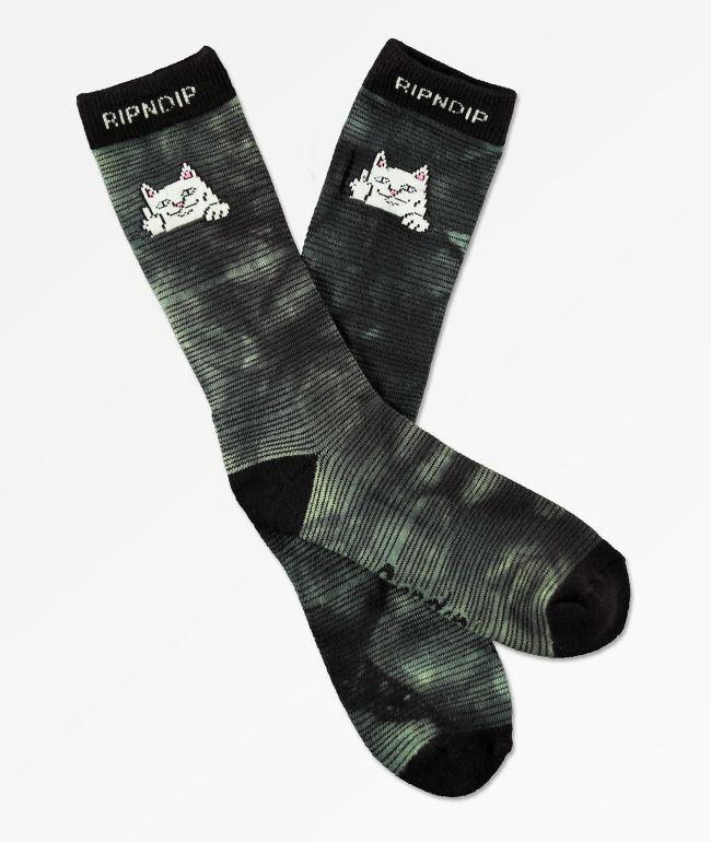 RIPNDIP Peeking Nermal Swamp Dye Crew Socks