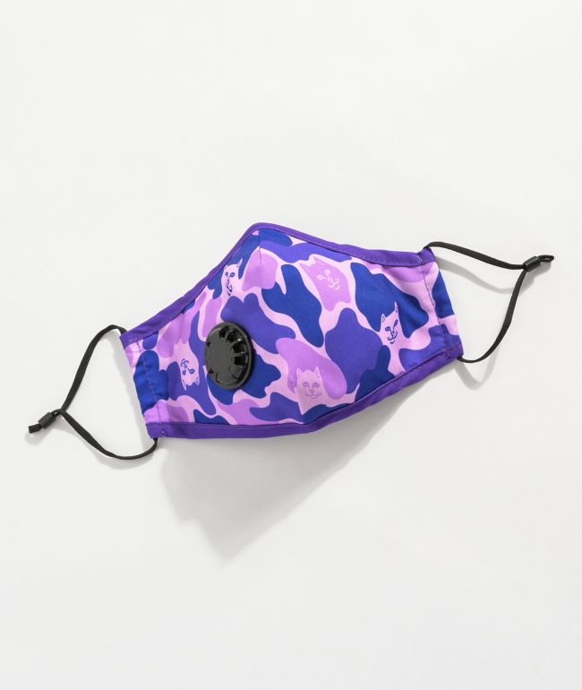 RIPNDIP Purple Camo Face Mask