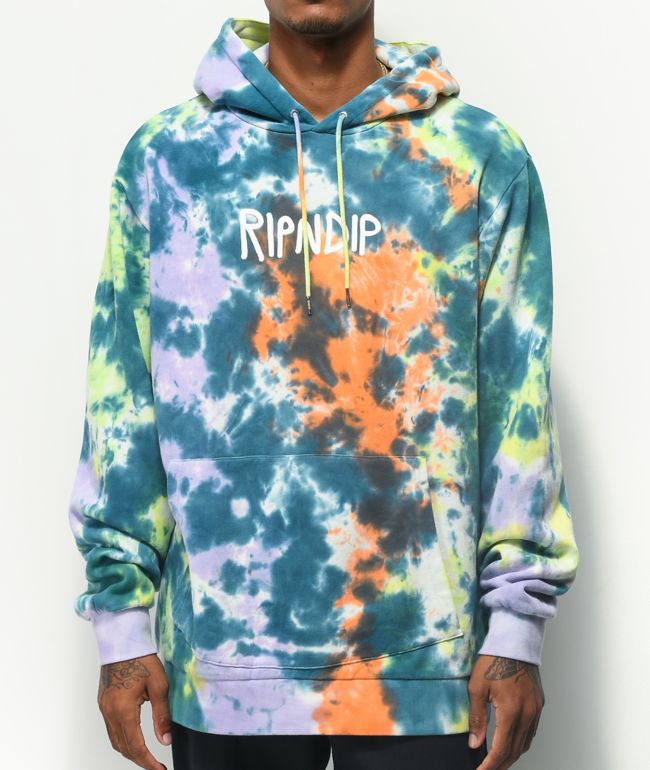 RIPNDIP Rubber Logo Tie Dye Hoodie