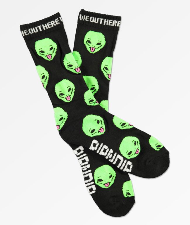 RIPNDIP We Out Here Black Crew Socks 
