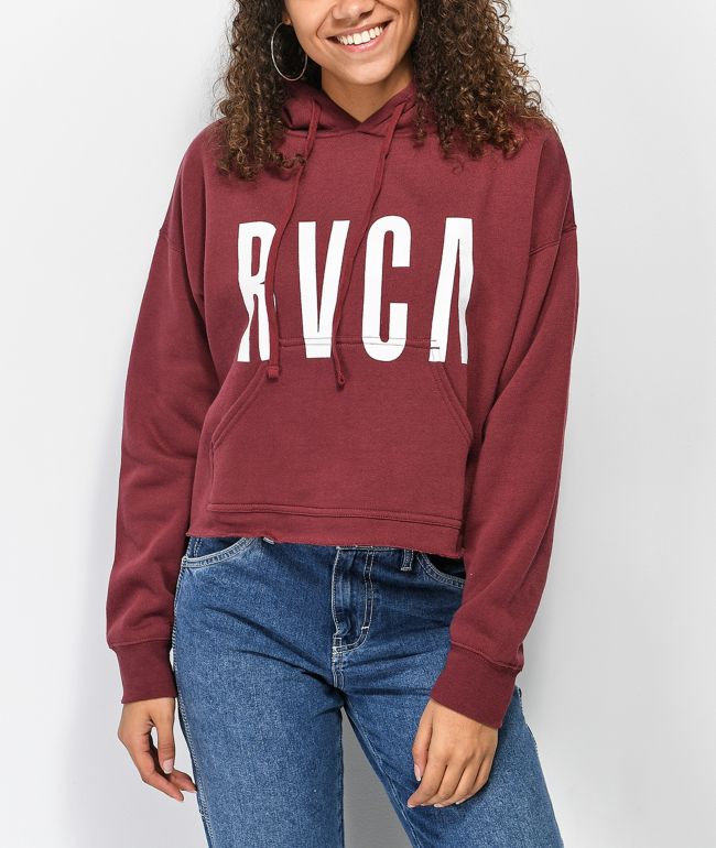 RVCA Freshman Magenta Crop Hoodie