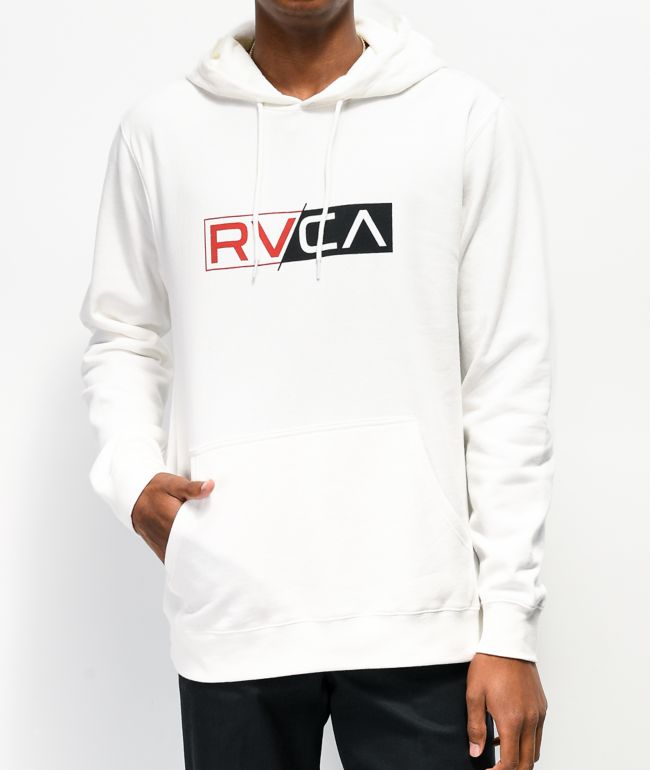 White rvca hoodie clearance