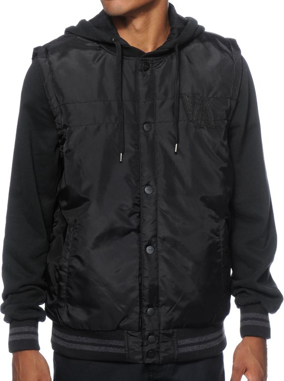 Rvca Puffer Hooded Vest Jacket