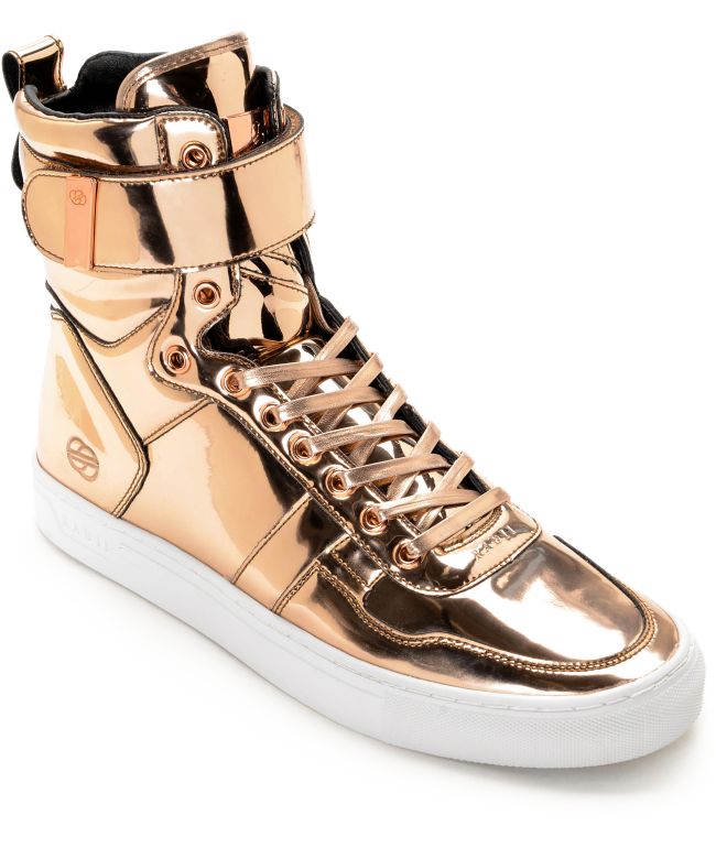 gold leather shoes
