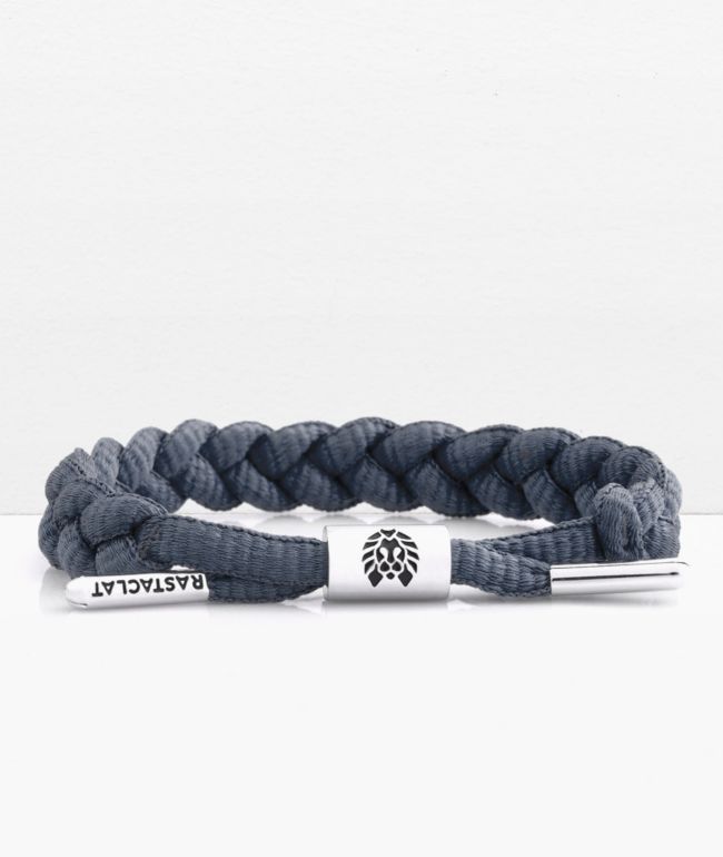 Rastaclat Onyx Cool Grey Rubberized Braided Bracelet