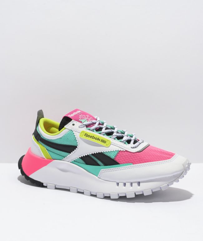 Oversigt Piping Stol Reebok Classic Leather Legacy Pink, Green, & White Shoes