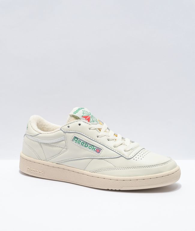 Reebok Club C 85 zapatos tiza, verde y blanco