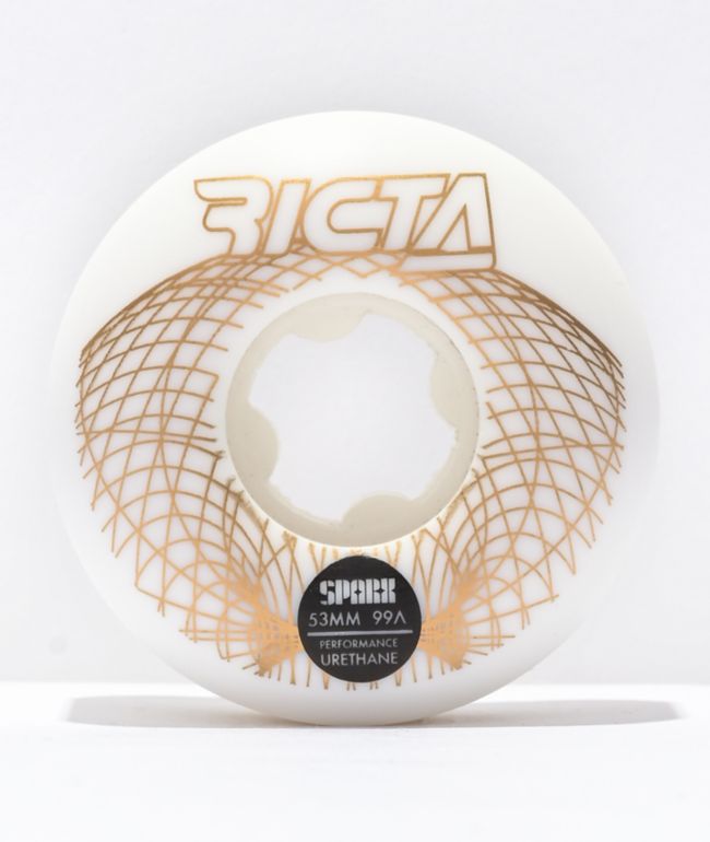 Ricta Skateboard Wheels 53mm Wireframe Sparx 99A White/Gold 