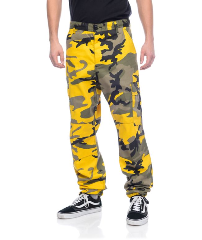 camouflage pants yellow