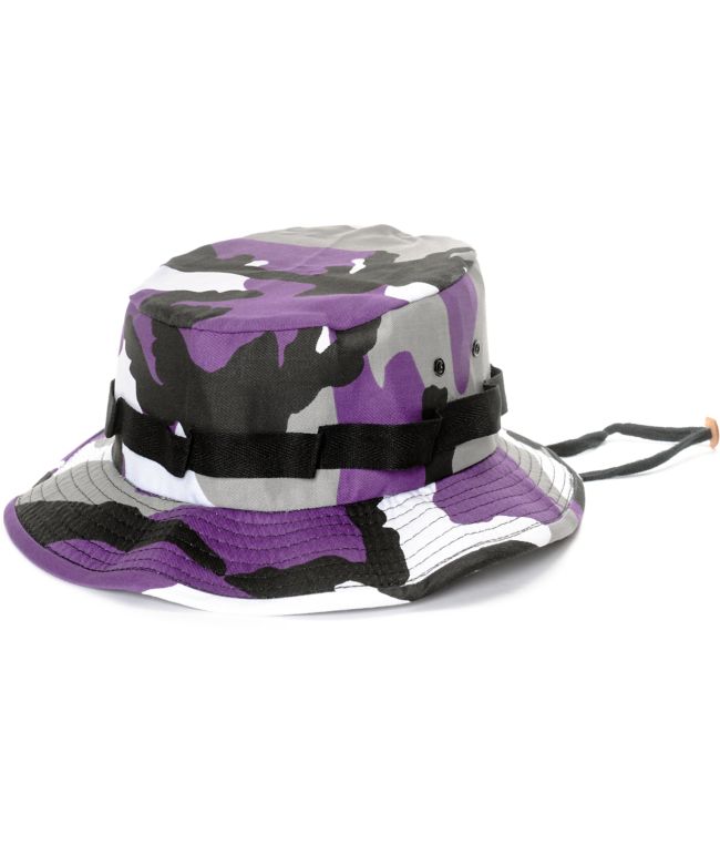 purple camo bucket hat