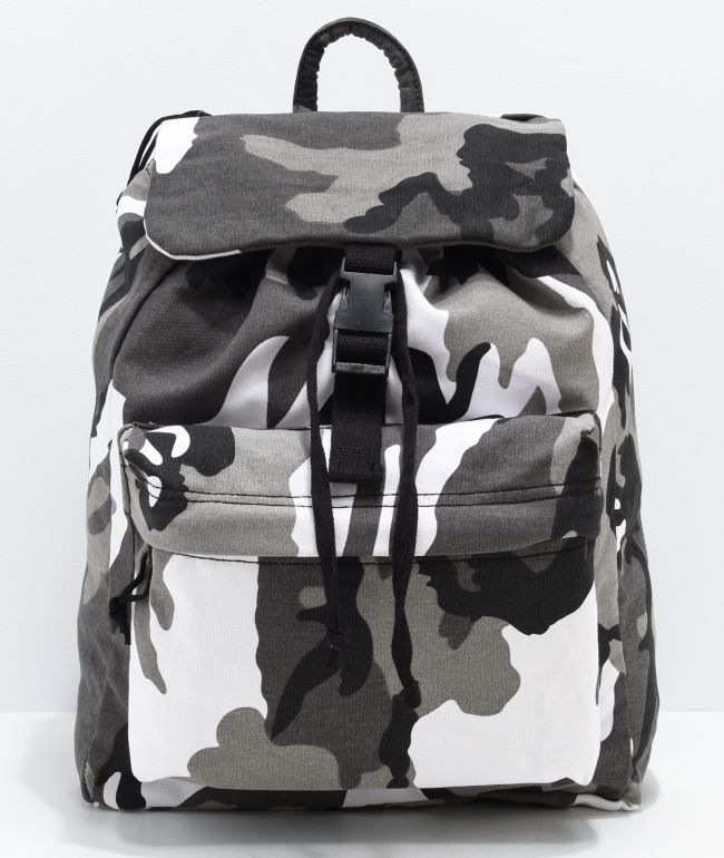 black and white camo backpack