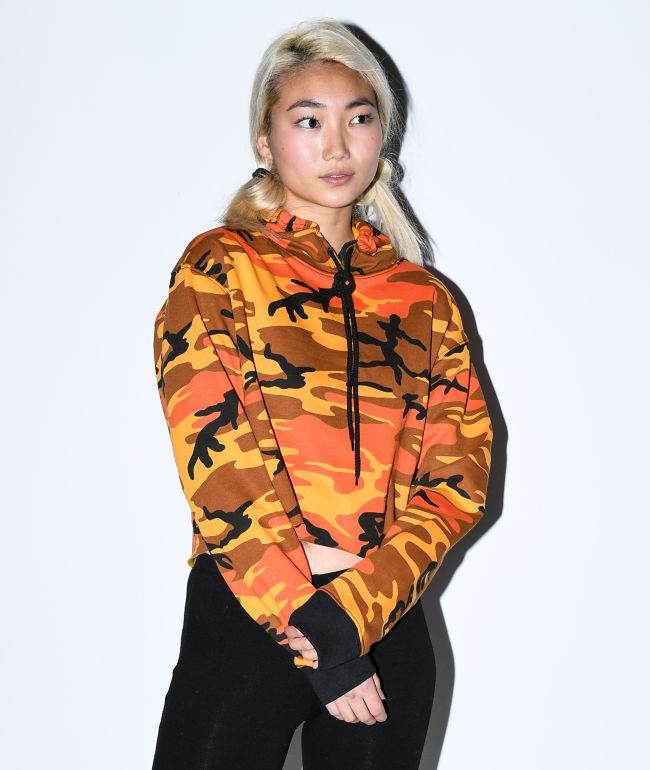 orange and camo hoodie