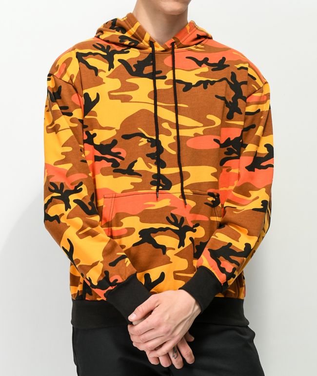 Camo hoodie orange clearance