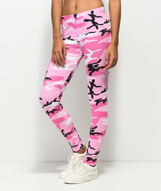 Womens PINK CAMO Leggings